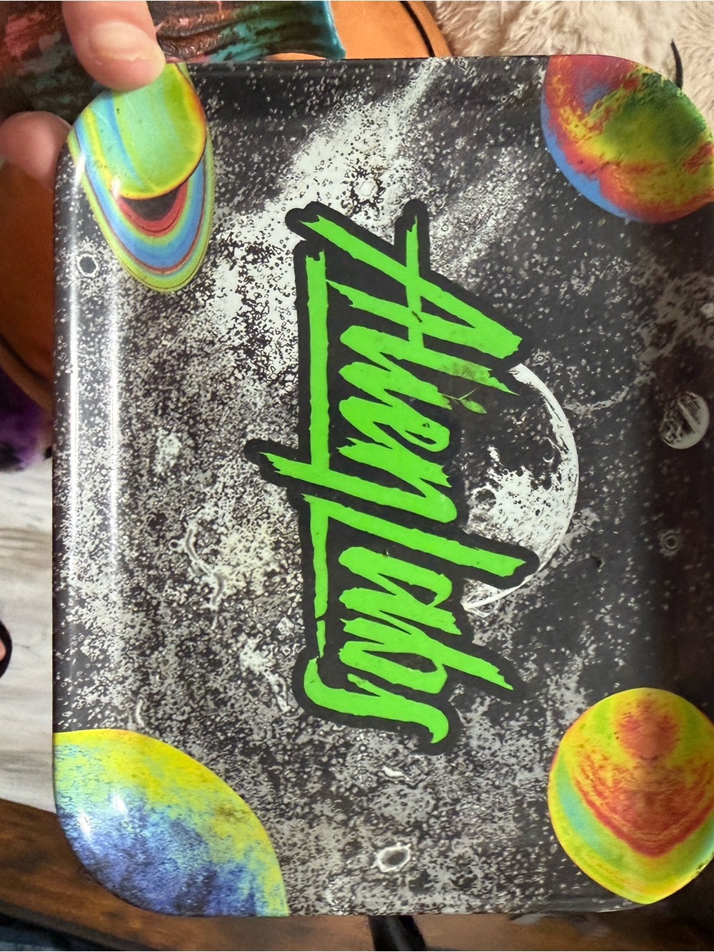 Alien labs Rolling Tray with Neon Green Script